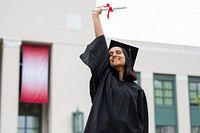 Girl graduating high school, celebrating academic achievement