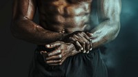 African American man with big muscles wallpaper