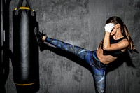 Female boxer at the gym