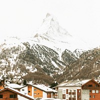 Village by the Matterhorn in the Alps