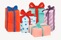 Colorful presents, cute drawing illustration