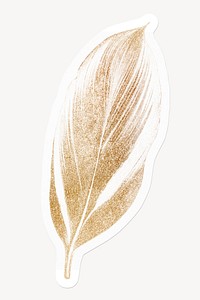 Golden glitter leaf, aesthetic design