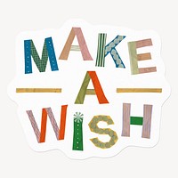 Make a wish typography, cute patterned quote