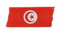 Tunisia's flag, washi tape, off white design