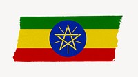 Ethiopia's flag, washi tape, off white design
