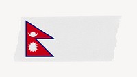 Nepal's flag, washi tape, off white design