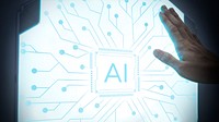 Futuristic AI technology microchip advanced innovation digital remix