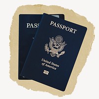 US passport, country concept, ripped paper design