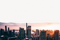 Skyline background Toronto sunset, torn paper effect
