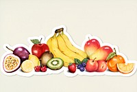 Fresh summer fruits assorted psd organic illustration