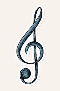 Png treble clef note sticker