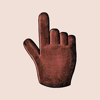 Hand drawn red hand cursor illustration