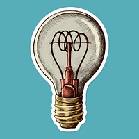Lightbulb vintage cartoon social sticker