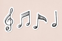 Musical notes cartoon sticker collection