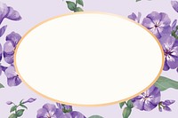 Gold oval phlox flower frame design resource