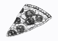 Hand drawn slice of pizza vector