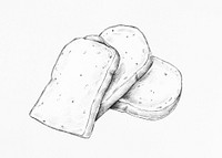 Hand drawn freshly bake toast