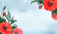 Spring background vector with poppy border