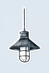 Hand drawn retro light bulb sticker