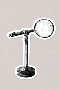 Hand drawn magnifying glass sticker