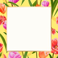 Gold square tulip flower design resource 