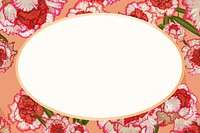 Gold oval carnation flower frame design resource