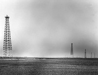 West Edmond, Oklahoma. Standard Oil wells drilled on a forty-acre spacing plan. Original public domain image from Flickr