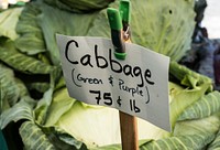 Winter cabbage for sale at Jack London Square, in Oakland, CA, on Sunday, March 2, 2014. USDA photo by Lance Cheung.. Original public domain image from Flickr