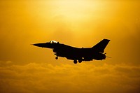 A U.S. Air Force F-16 Fighting Falcon aircraft assigned to the 80th Fighter Squadron prepares to land after completing a sortie during exercise Beverly Bulldog May 7, 2014, at Kunsan Air Base, South Korea.