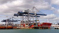 Ports of Auckland.Ports of Auckland Limited, the successor to the Auckland Harbour Board, is the Council-owned company administering Auckland's commercial freight and cruise ship harbour facilities. Original public domain image from Flickr