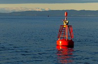 The red channel marker.These show well-established channels and indicate port (left) and starboard (right) sides of the channels. Original public domain image from Flickr
