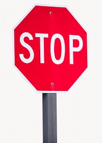 Stop sign, road and traffic symbol