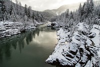 Winter Morning on the Middle Fork. Original public domain image from <a href="https://www.flickr.com/photos/glaciernps/25796063231/" target="_blank">Flickr</a>