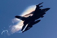 U.S. Air Force F-16 Fighting Falcons from the South Carolina Air National Guard's 169th Fighter Wing, located at McEntire Joint National Guard Base in Eastover, S.C., participate in strafing and bombing exercises at the Poinsett Bombing Range in Wedgefield, S.C., March 16, 2016.