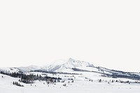 Snowy hill border, winter landscape image psd