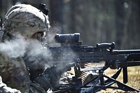 U.S. Army Paratroopers with Company A, 2nd Battalion, 503rd Infantry Regiment, 173rd Airborne Brigade conduct a Platoon Level Live Fire Exercise at the 7th Army Training Command’s Grafenwoehr Training Area, Germany, March 19, 2018.