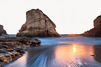 Sunset beach border, beautiful nature image