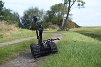 TODENDORF, Germany (Sept. 16, 2019) - An EOD remote-controlled robotic operated by an explosive ordnance disposal technician assigned to Explosive Ordnance Disposal Mobile Unit (EODMU) 8 assists with a route clearance mission during exercise Northern Coasts in Todendorf, Germany, Sept. 16, 2019.