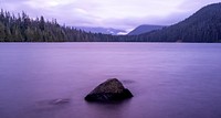 Sunset at Lost Lake, Mount Hood National Forest, Oregon. (USDA Forest Service photo by Cecilio Ricardo). Original public domain image from Flickr