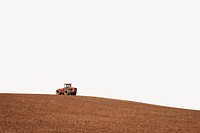 Tractor field border, agriculture photo psd