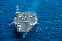 MEDITERRANEAN SEA (March 17, 2021) The Nimitz-class aircraft carrier USS Dwight D. Eisenhower (CVN 69) transits the Mediterranean Sea, March 17, 2021.