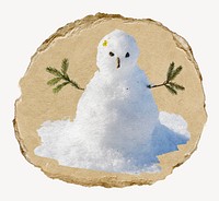 Funny snowman outside on winter day image element