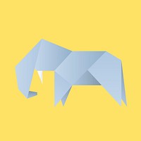 Origami elephant paper craft psd cut out