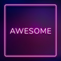 AWESOME neon word typography on a purple background