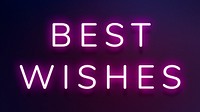 Best wishes neon pink text on indigo blue background