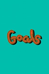 Psd Goals red with green background typography