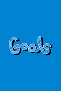 Vintage blue shade Goals psd retro typography