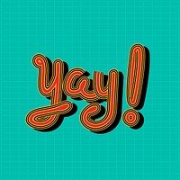 Yay! red and green vector word sticker