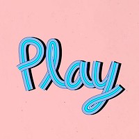 Hand drawn play psd text concentric font typography retro