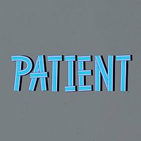 Patient word psd health word concentric font typography hand drawn